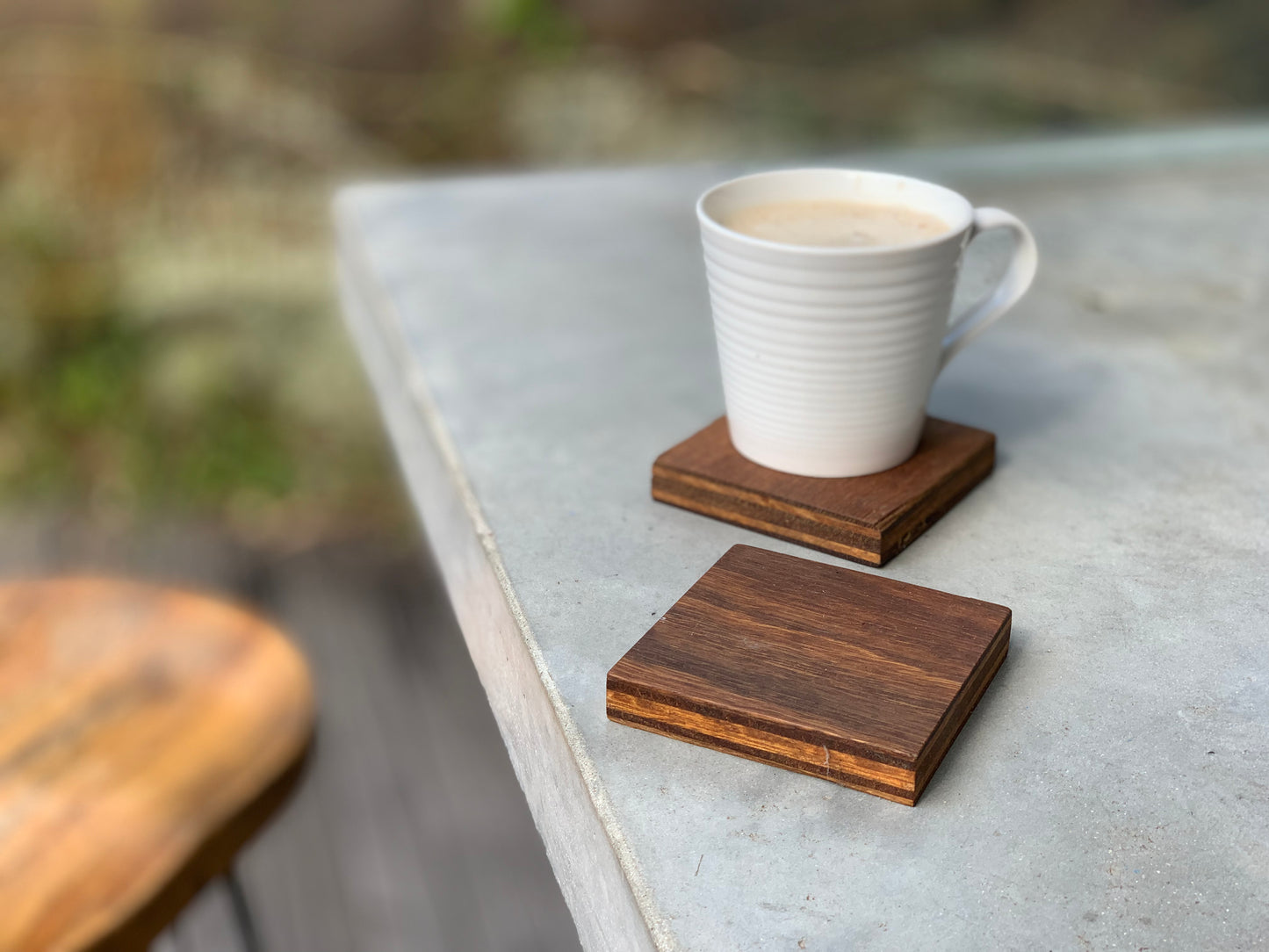 Drink coasters made from Australian hardwood